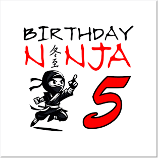 Ninja 5th Birthday Party Stealth Warrior Posters and Art